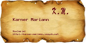 Karner Mariann névjegykártya